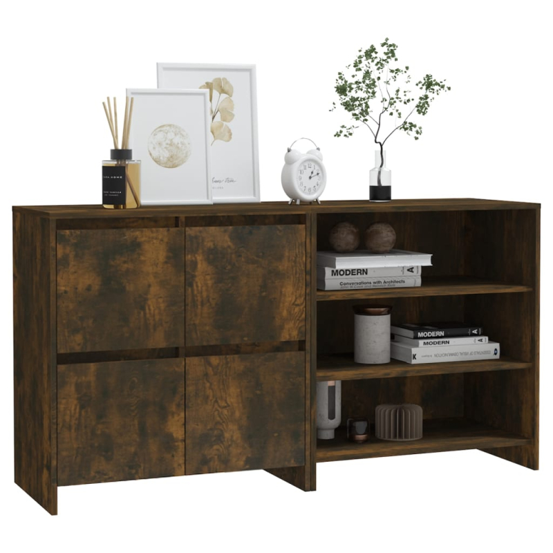 2-tlg. Sideboard Räuchereiche Holzwerkstoff