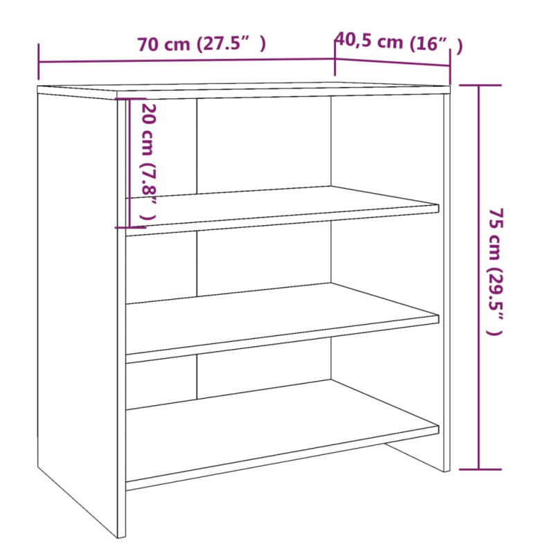 2-tlg. Sideboard Räuchereiche Holzwerkstoff