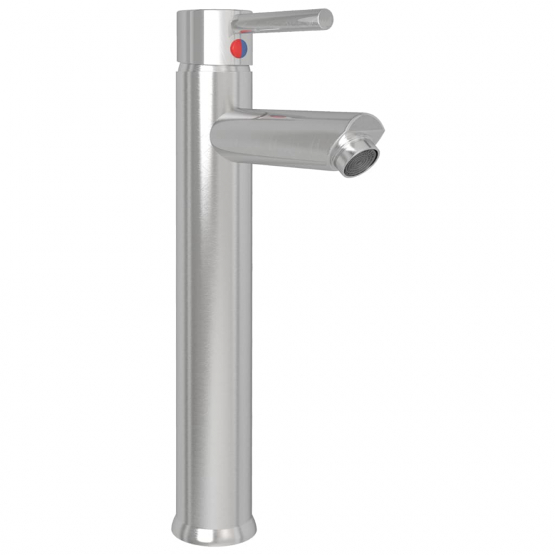 Waschbecken mit Wasserhahn und Ablaufgarnitur aus gehärtetem