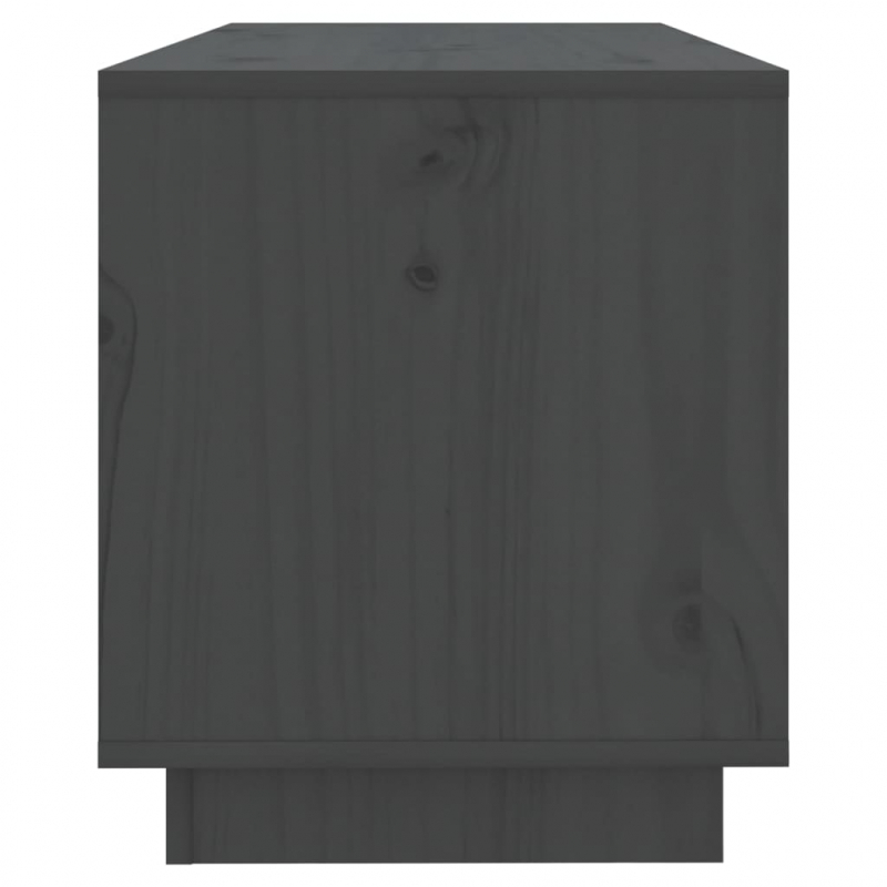 TV-Schrank Grau 74x34x40 cm Massivholz Kiefer