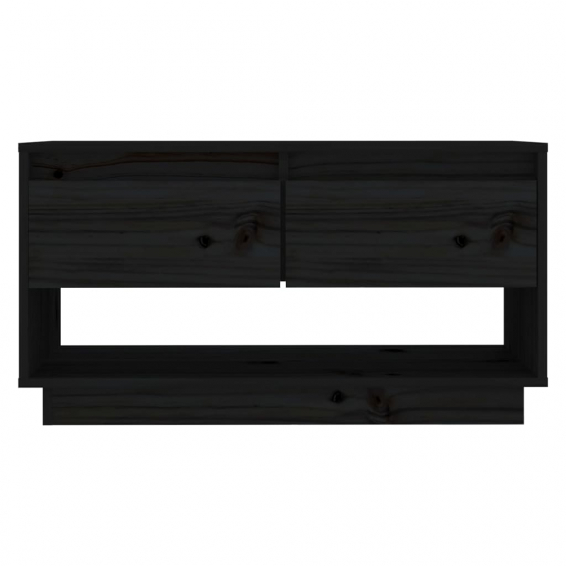 TV-Schrank Schwarz 74x34x40 cm Massivholz Kiefer