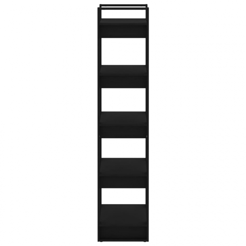 Bücherregal/Raumteiler Schwarz 60x35x160 cm Massivholz