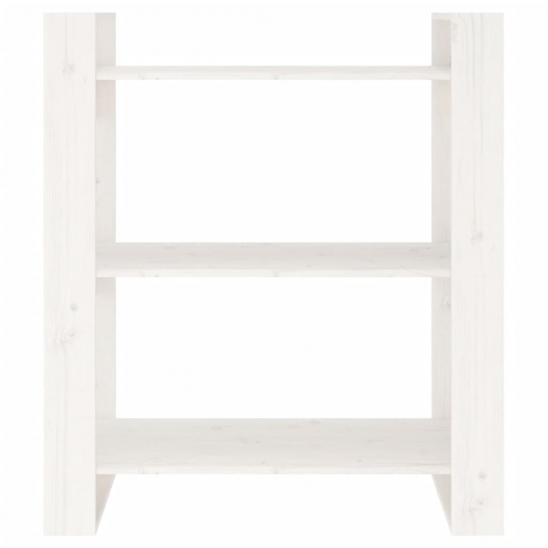 Bücherregal/Raumteiler Weiß 80x35x91 cm Massivholz Kiefer