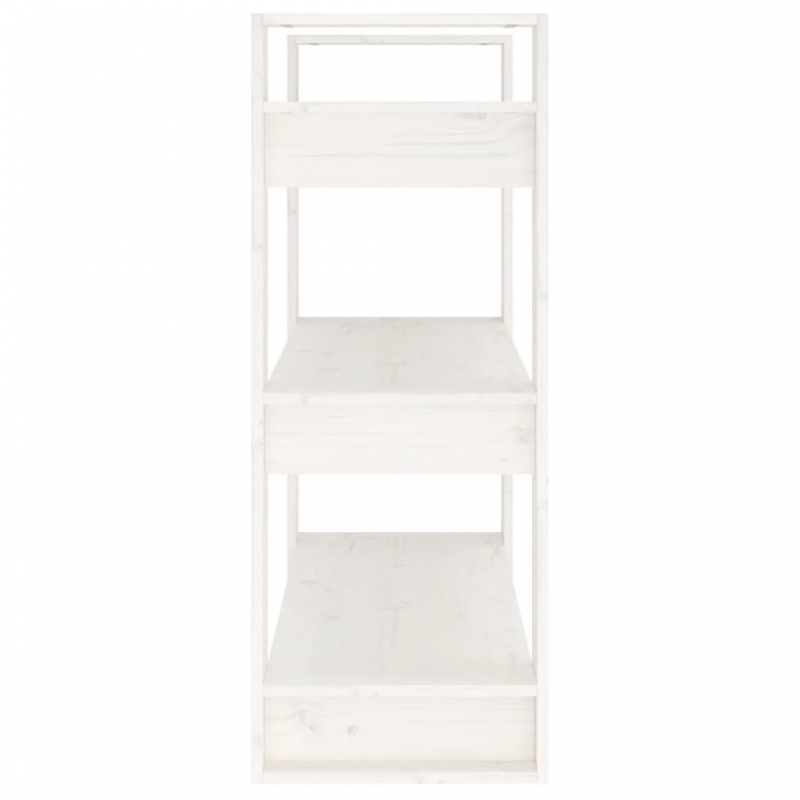 Bücherregal/Raumteiler Weiß 80x35x91 cm Massivholz Kiefer