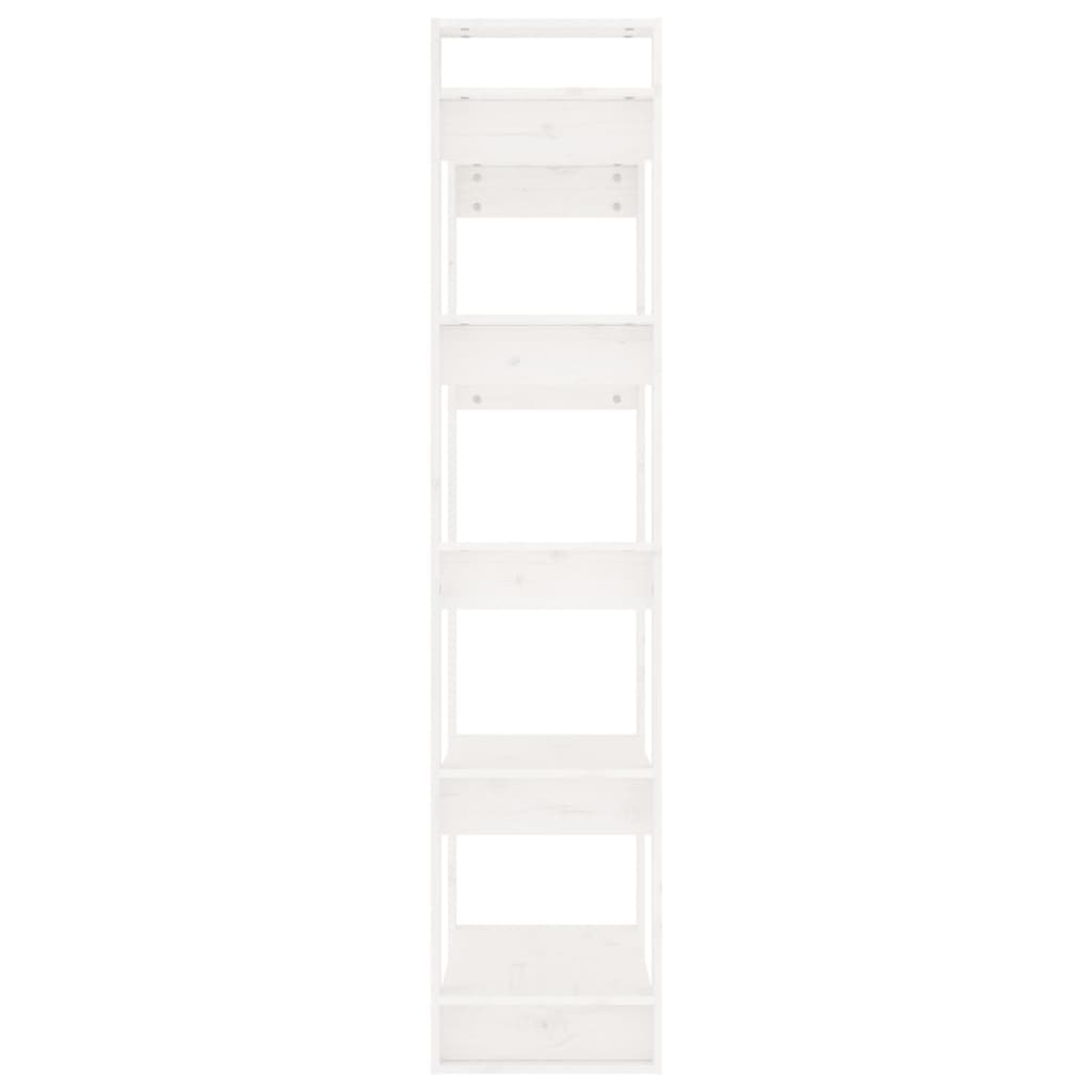 Bücherregal/Raumteiler Weiß 80x35x160 cm Massivholz