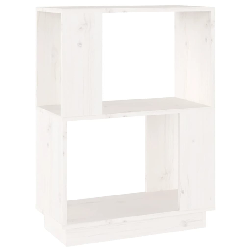 Bücherregal/Raumteiler Weiß 51x25x70 cm Massivholz Kiefer