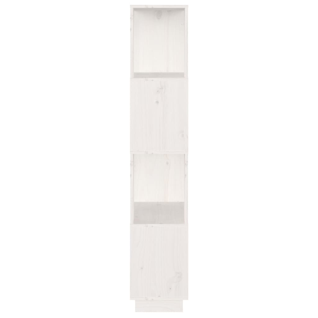 Bücherregal/Raumteiler Weiß 51x25x132 cm Massivholz Kiefer