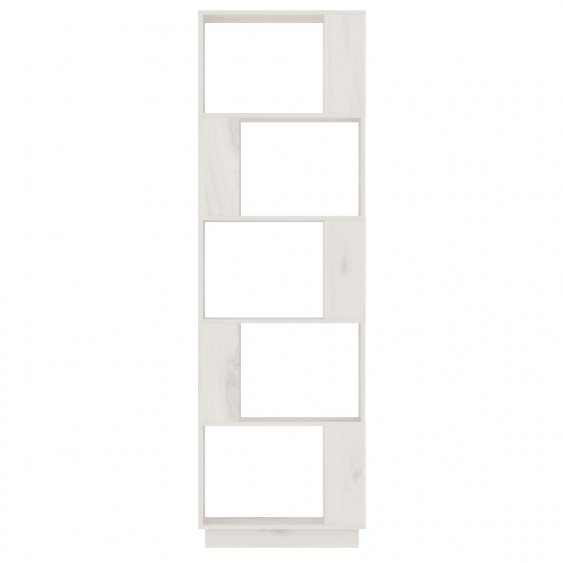 Bücherregal/Raumteiler Weiß 51x25x163,5 cm Massivholz Kiefer