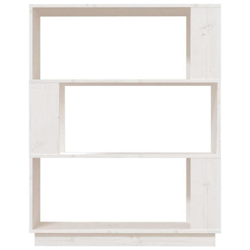Bücherregal/Raumteiler Weiß 80x25x101 cm Massivholz Kiefer
