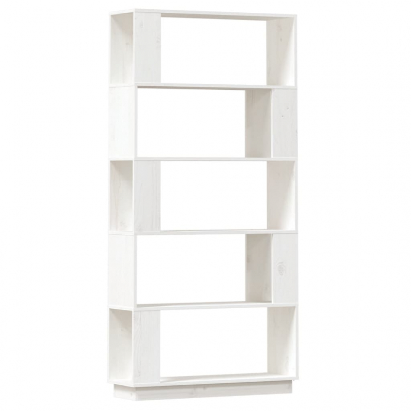 Bücherregal/Raumteiler Weiß 80x25x163,5 cm Massivholz Kiefer