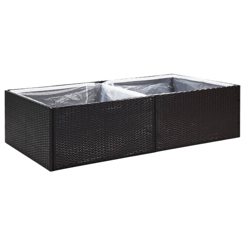 Pflanzkübel Schwarz 157x80x40 cm Poly Rattan