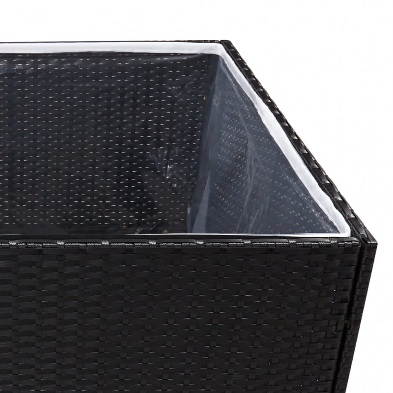 Pflanzkübel Schwarz 157x80x80 cm Poly Rattan