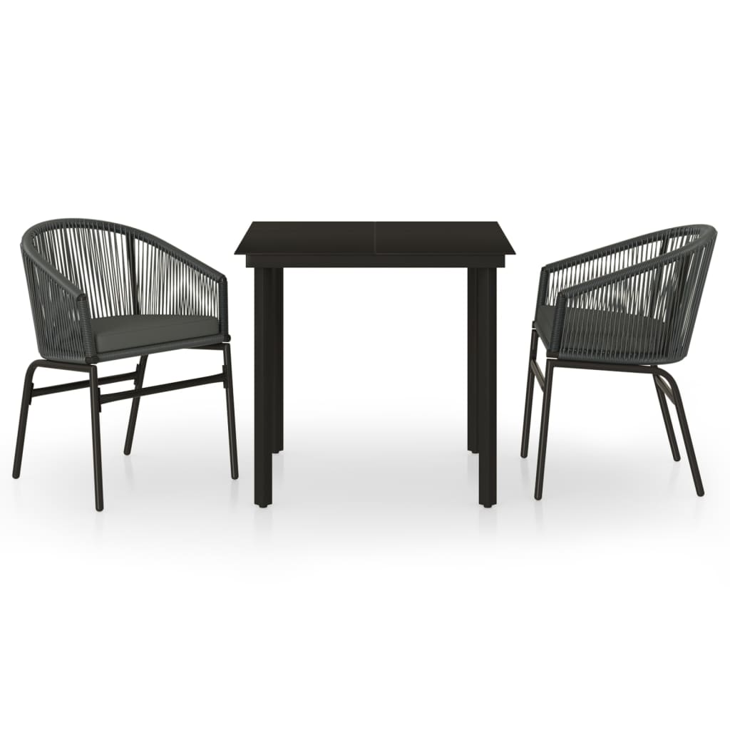 3-tlg. Garten-Essgruppe Grau