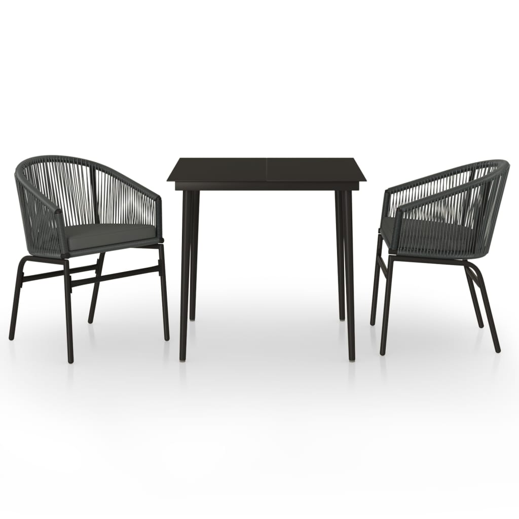 3-tlg. Garten-Essgruppe Grau