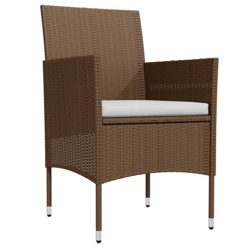 3-tlg. Garten-Essgruppe mit Kissen Braun und Schwarz