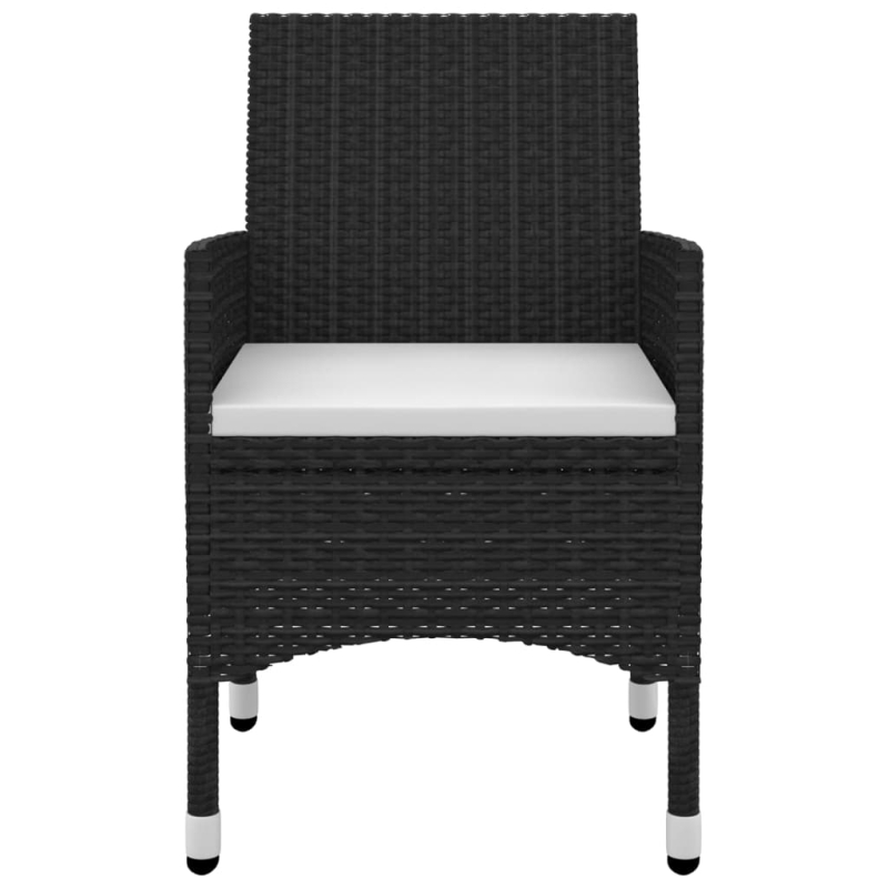 3-tlg. Garten-Essgruppe mit Auflagen Poly Rattan und Glas