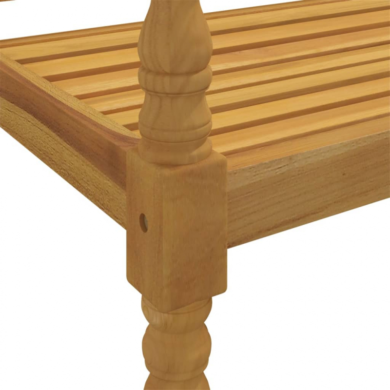 Batavia-Bank mit Anthrazit Kissen 150 cm Massivholz Teak