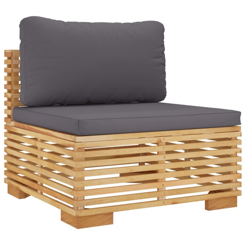 10-tlg. Garten-Lounge-Set mit Kissen Massivholz Teak