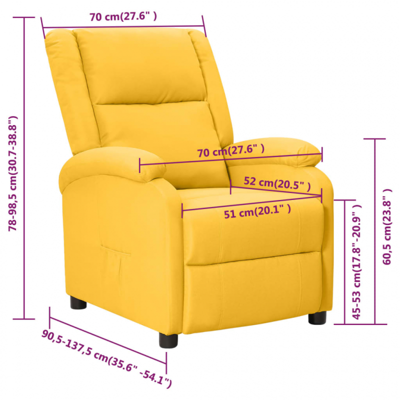Relaxsessel Gelb Stoff