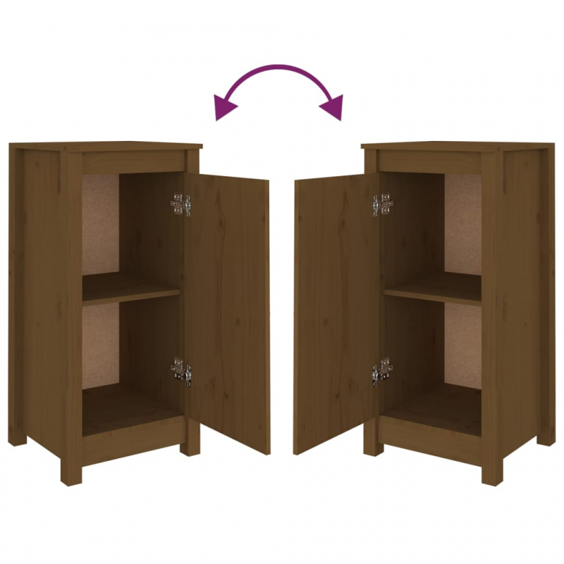 Sideboards 2 Stk. Honigbraun 39x35x80 cm Massivholz Kiefer