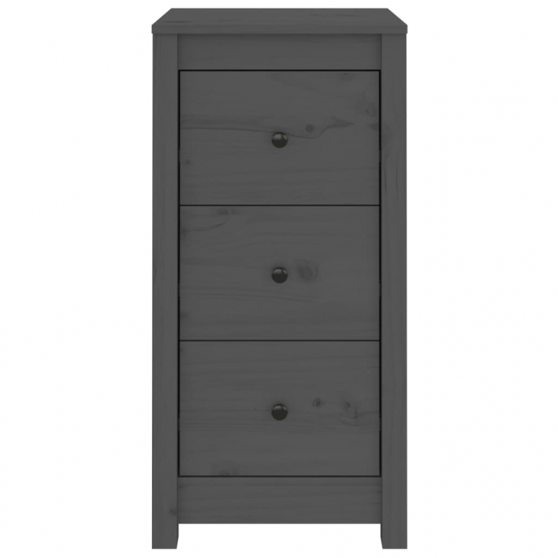 Sideboards 2 Stk. Grau 40x35x80 cm Massivholz Kiefer