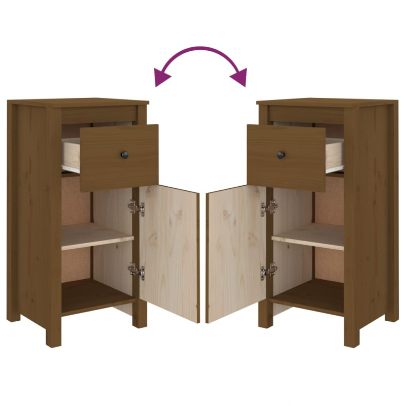 Sideboard Honigbraun 40x35x80 cm Massivholz Kiefer