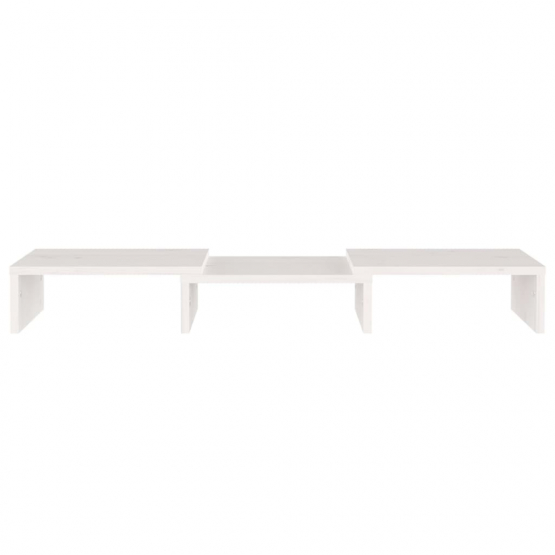 Monitorständer Weiß 60x24x10,5 cm Massivholz Kiefer