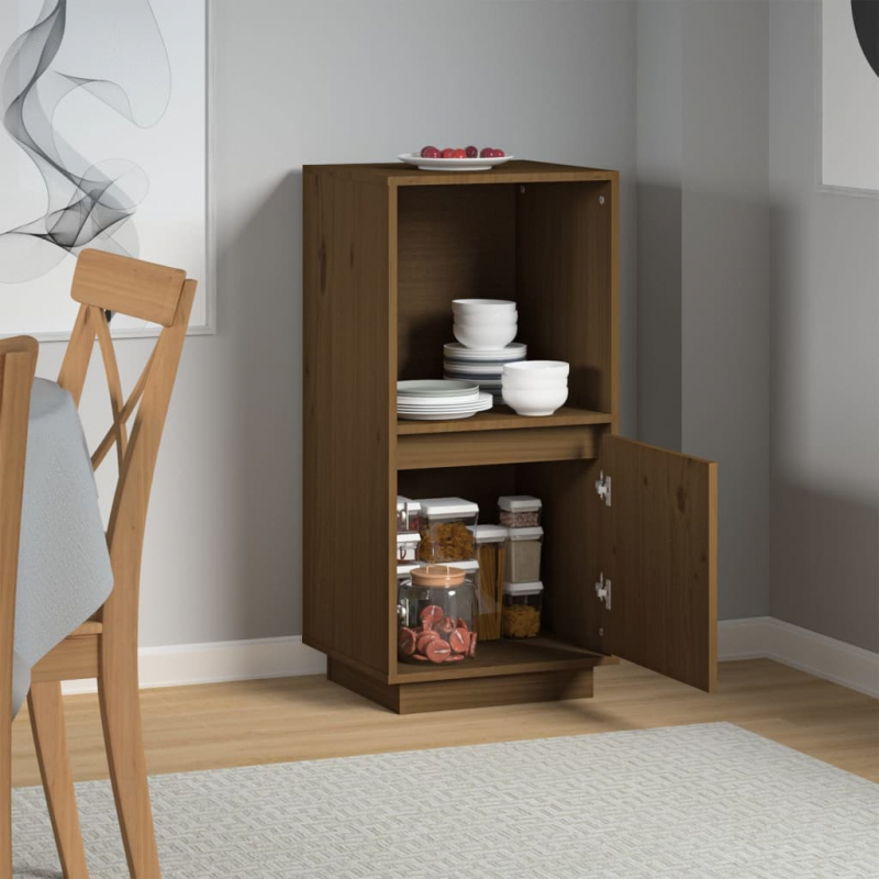 Sideboard Honigbraun 38x35x80 cm Massivholz Kiefer