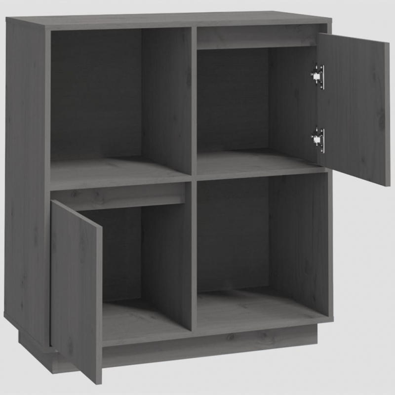 Sideboard Grau 74x35x80 cm Massivholz Kiefer