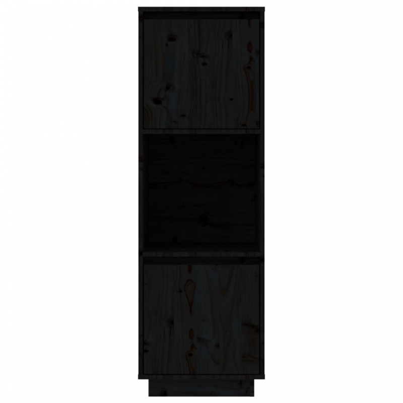Highboard Schwarz 38x35x117 cm Massivholz Kiefer