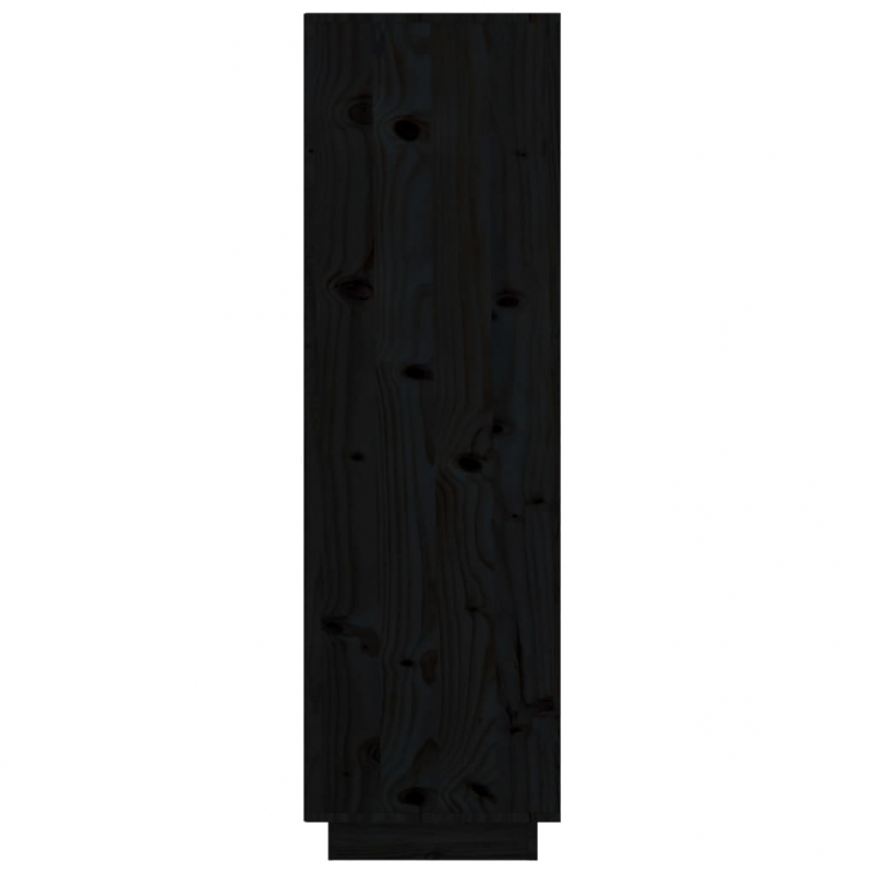 Highboard Schwarz 38x35x117 cm Massivholz Kiefer
