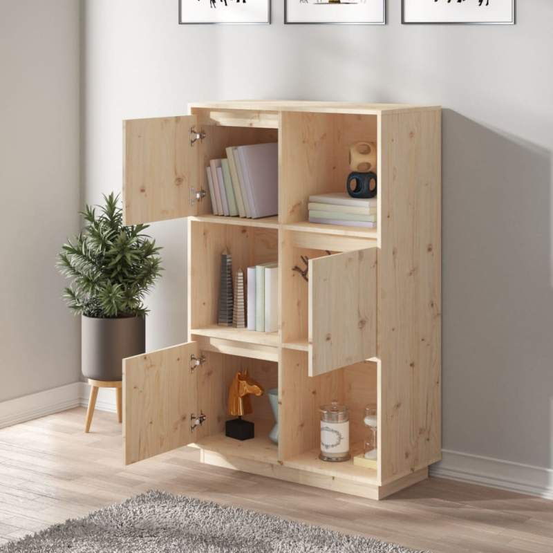 Highboard 74x35x117 cm Massivholz Kiefer