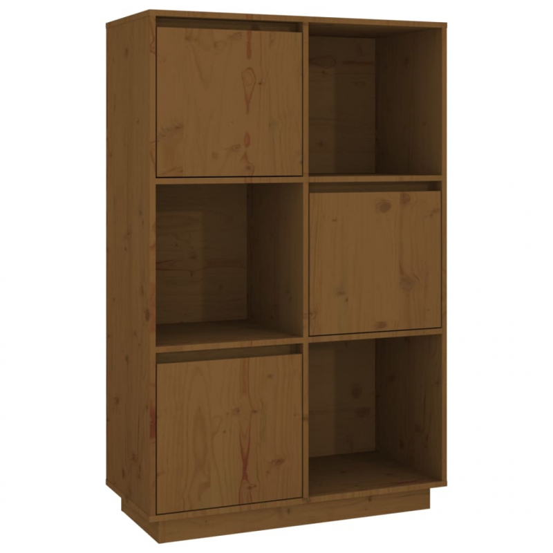 Highboard Honigbraun 74x35x117 cm Massivholz Kiefer