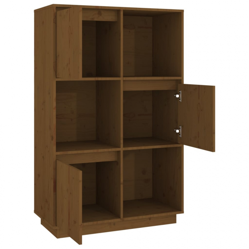 Highboard Honigbraun 74x35x117 cm Massivholz Kiefer