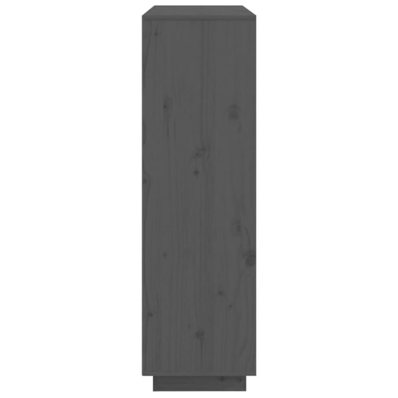 Highboard Grau 110,5x35x117 cm Massivholz Kiefer