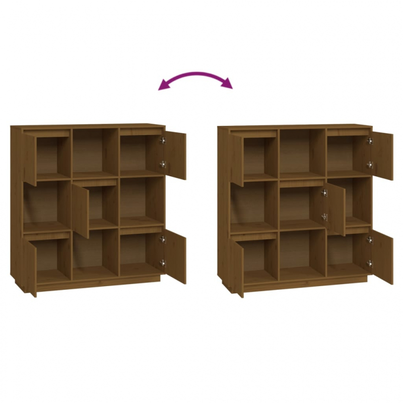 Highboard Honigbraun 110,5x35x117 cm Massivholz Kiefer