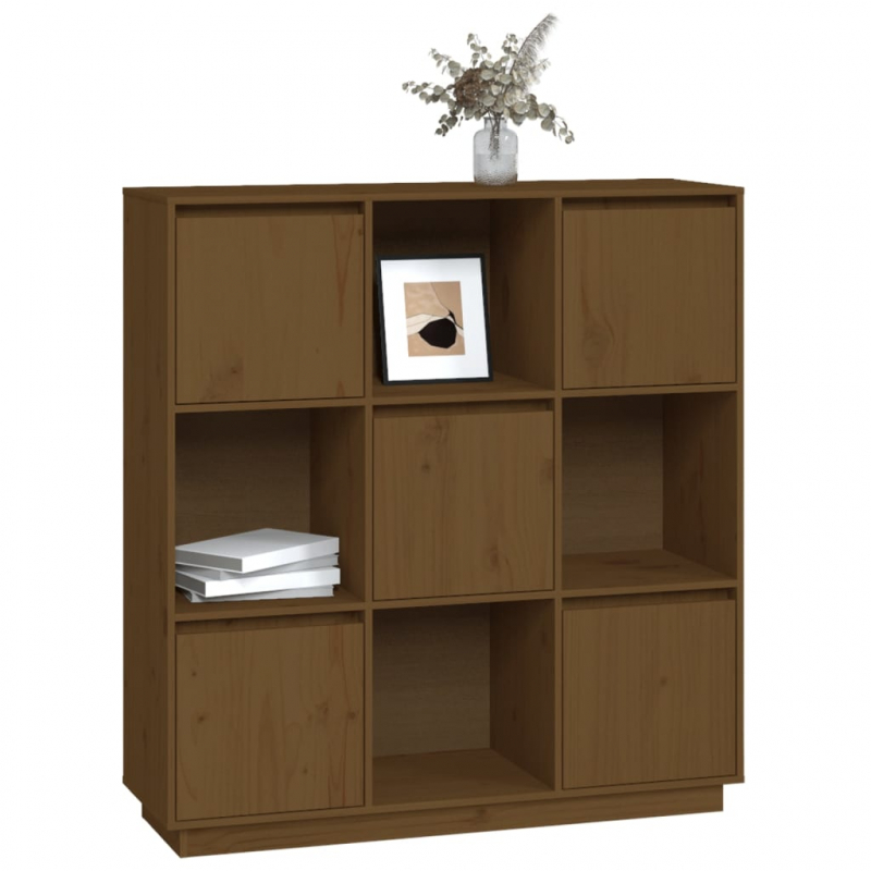 Highboard Honigbraun 110,5x35x117 cm Massivholz Kiefer