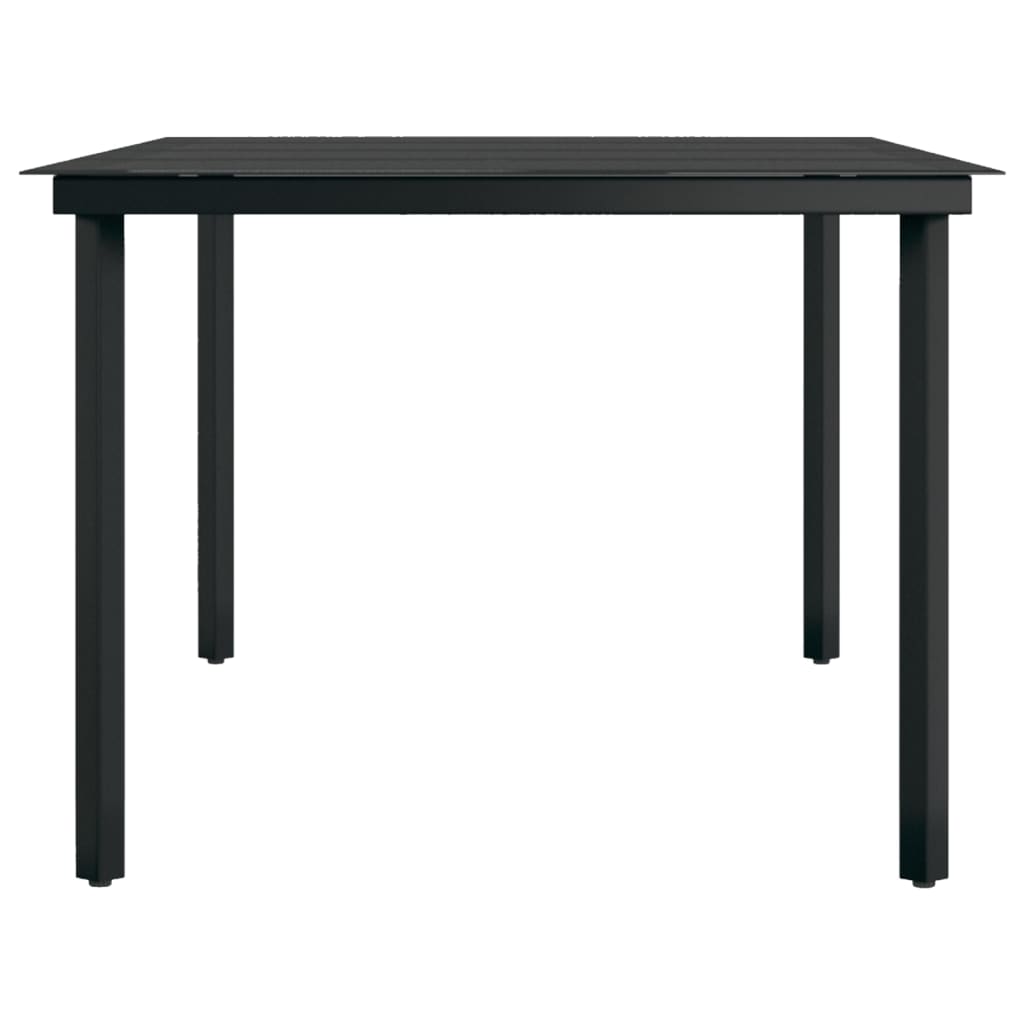 Garten-Esstisch Schwarz 200x100x74 cm Stahl und Glas