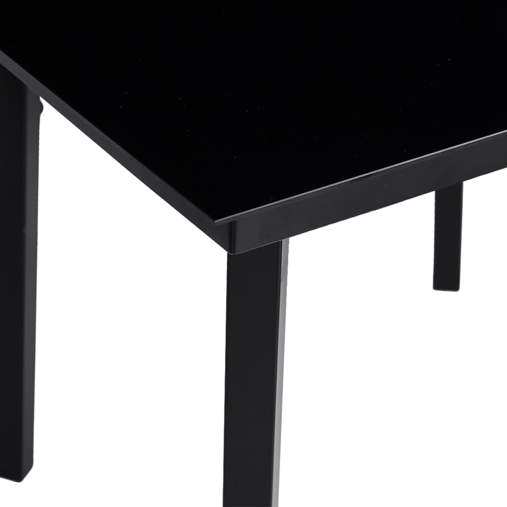 Garten-Esstisch Schwarz 200x100x74 cm Stahl und Glas