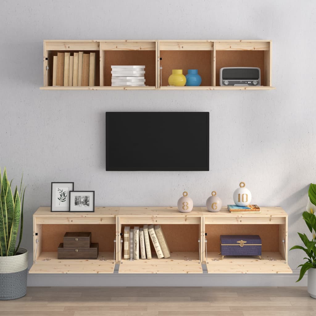 5-teiliges TV-Schrank-Set Massivholz Kiefer