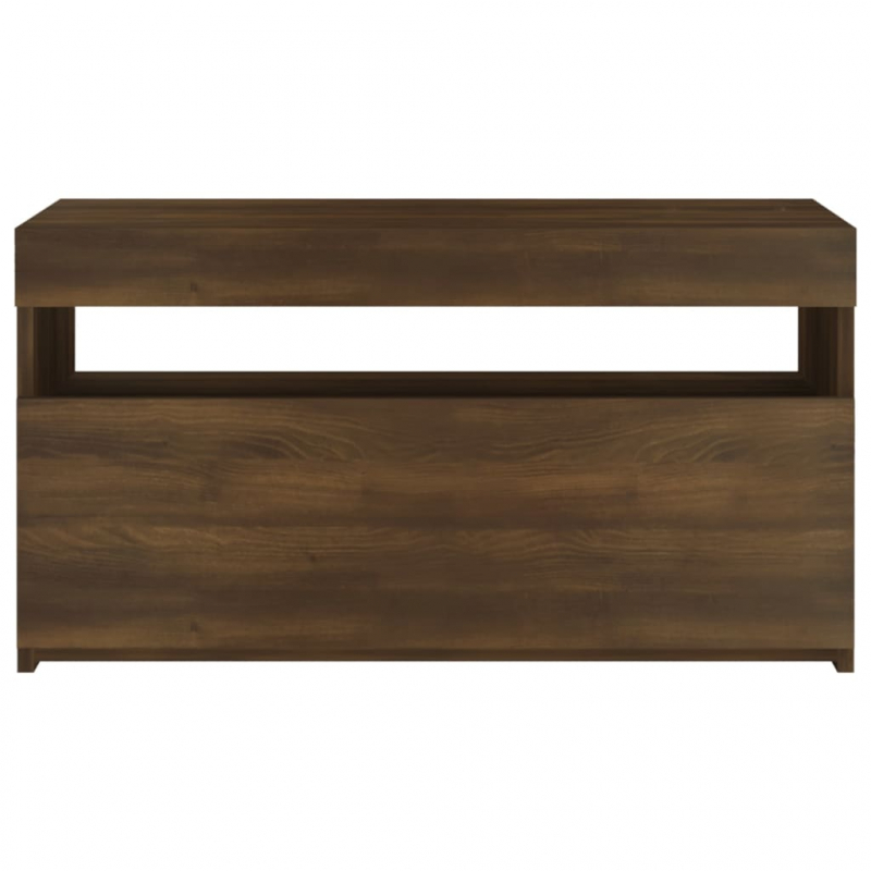 TV-Schrank mit LED-Leuchten Braun Eichen-Optik 75x35x40 cm