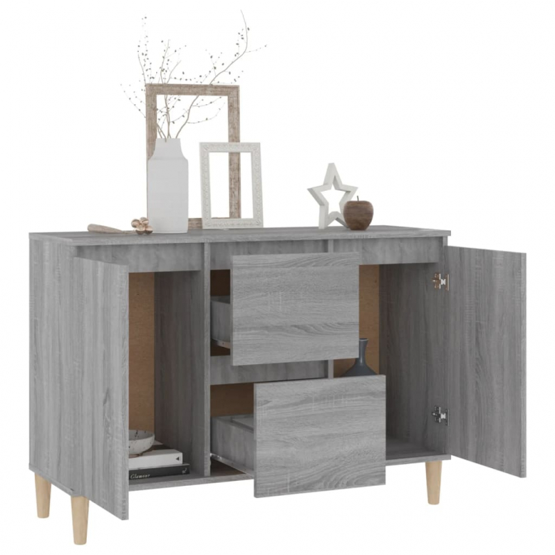 Sideboard Grau Sonoma 101x35x70 cm Holzwerkstoff