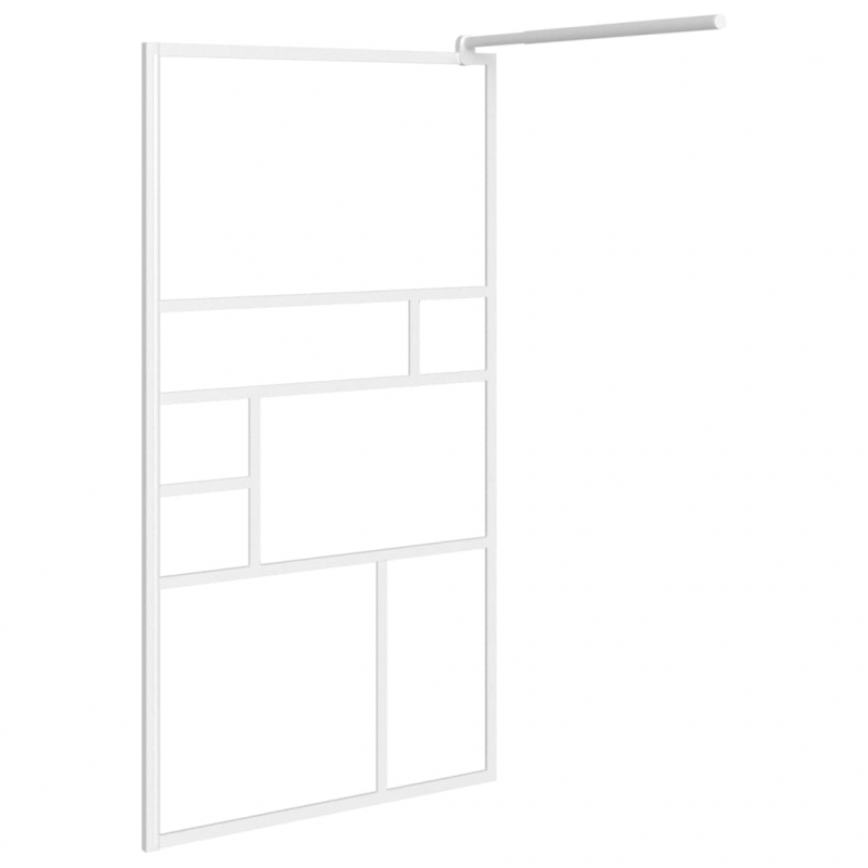 Duschwand für Walk-In Dusche 90x195 cm ESG-Glas Weiß