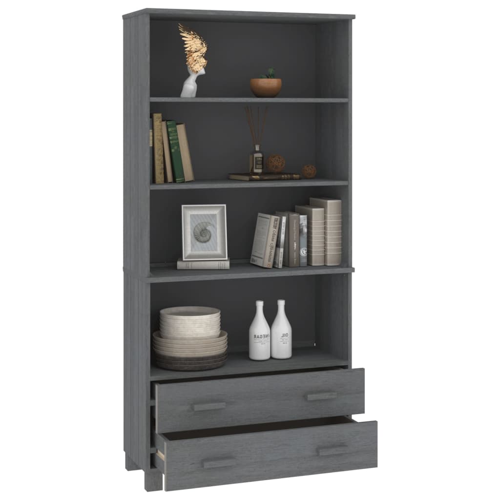 Highboard HAMAR Massivholz Kiefer Dunkelgrau