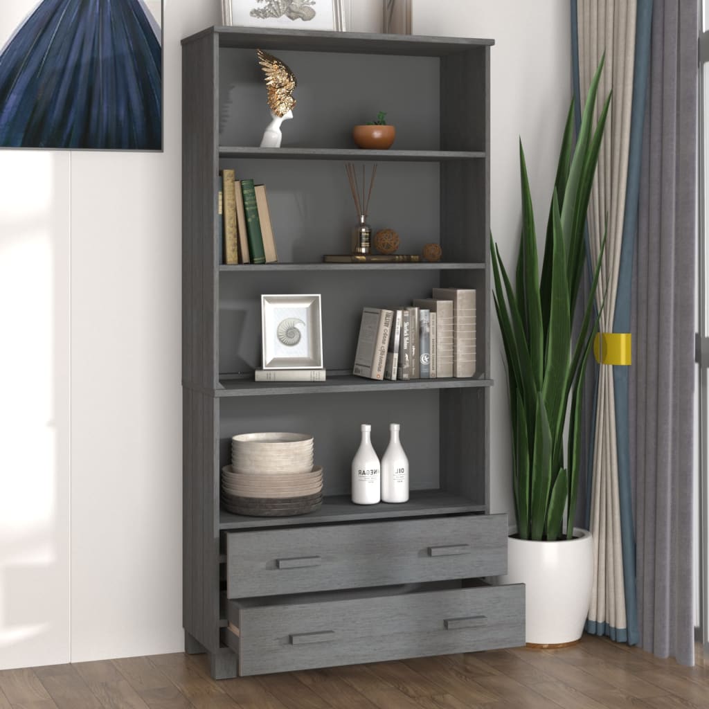 Highboard HAMAR Massivholz Kiefer Dunkelgrau