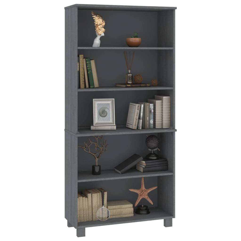 Highboard HAMAR Massivholz Kiefer Dunkelgrau