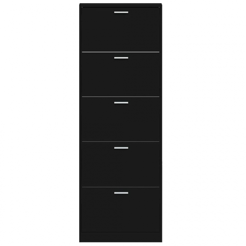 Schuhschrank Schwarz 59x17x169 cm Holzwerkstoff