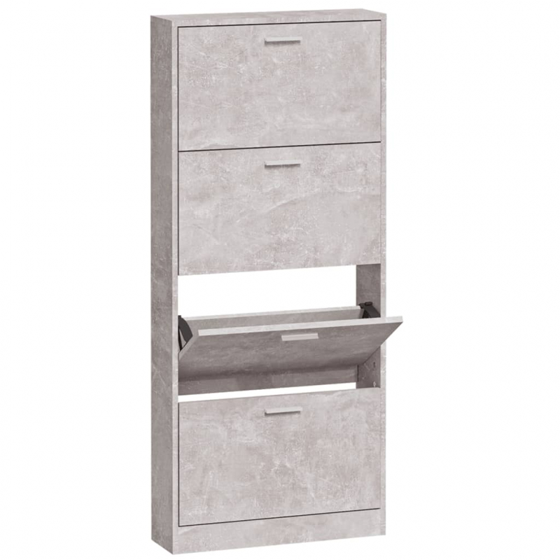 Schuhschrank Betongrau 59x17x150 cm Holzwerkstoff