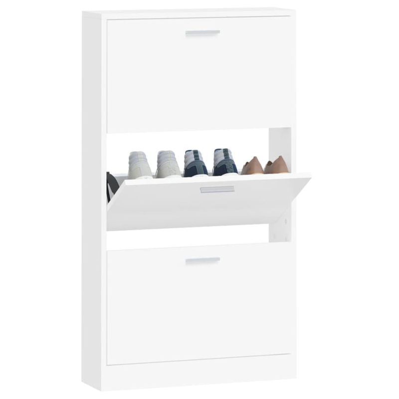 Schuhschrank Weiß 59x17x108 cm Holzwerkstoff