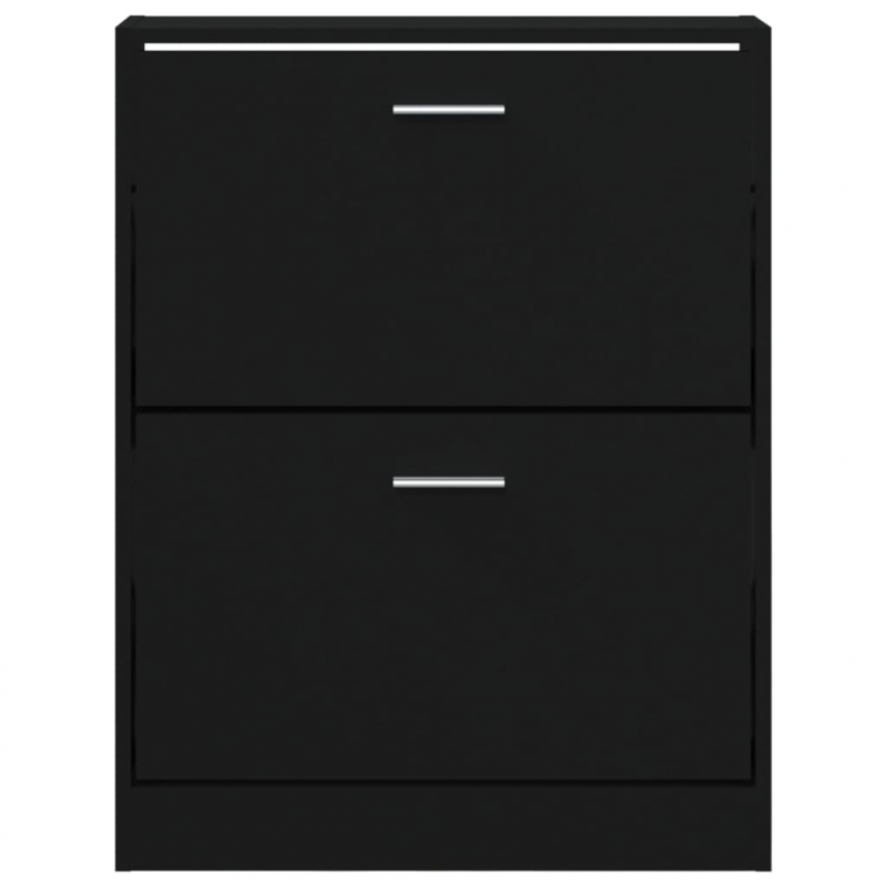 Schuhschrank Schwarz 59x17x81 cm Holzwerkstoff